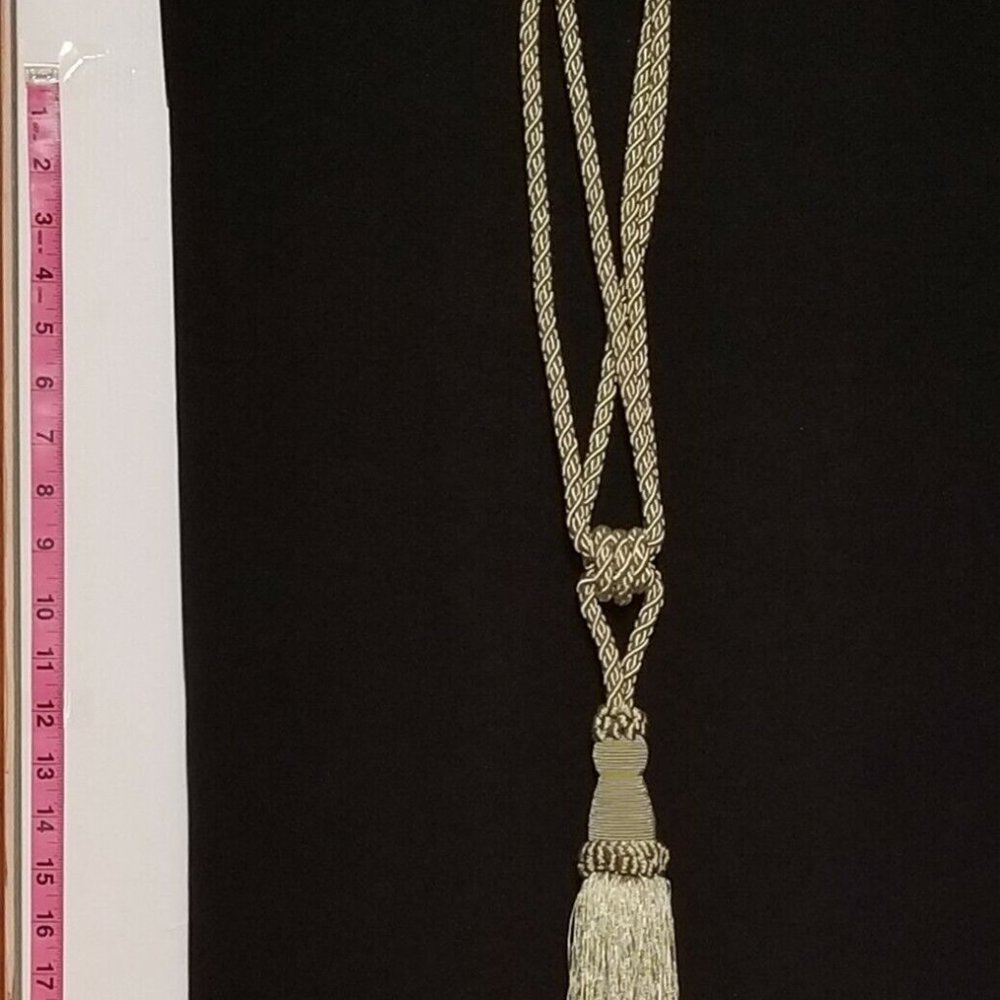 NEW Versailles Home Fashions 24" Woven Chelsea Tie-Back in Sage Green